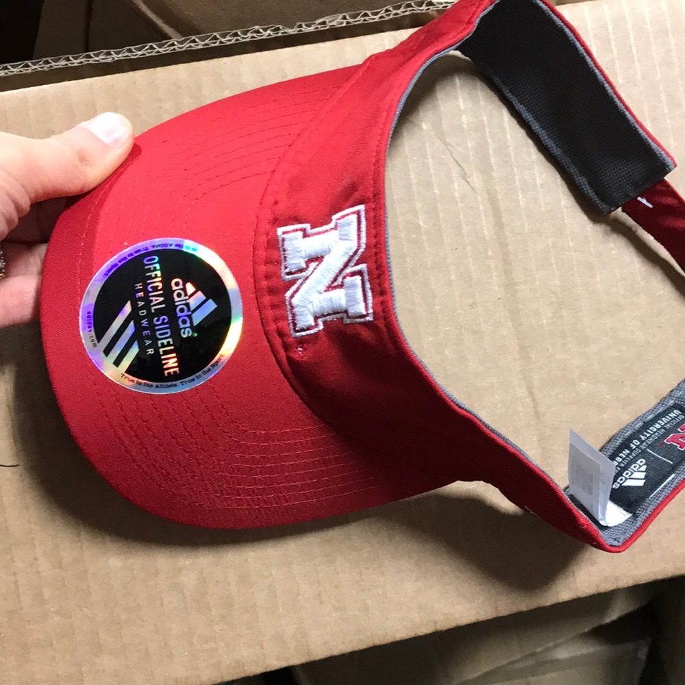 Red adidas cap, university of Nebraska NWT